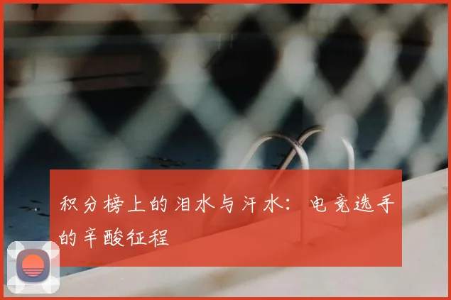 积分榜上的泪水与汗水：电竞选手的辛酸征程